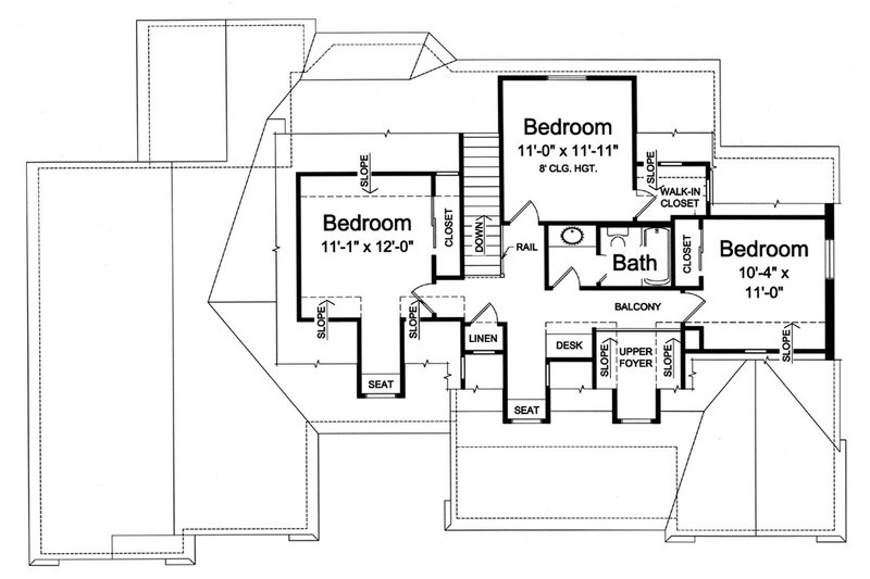 Home Plan - Floor Plan - Upper Floor for Country House Plan #46-924 - 4 bed, 2 bath