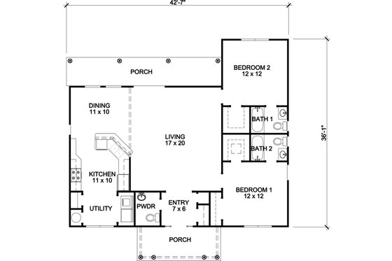 Cottage house plan Country home plan 