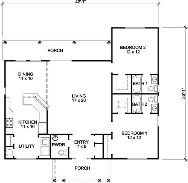 Cottage house plan Country home plan 