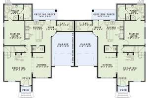 Floor Plan - Main Floor for European House Plan #17-2009 - 3 bed, 2.5 bath
