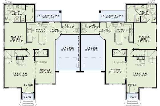 Floor Plan - Main Floor for European House Plan #17-2009 - 3 bed, 2.5 bath