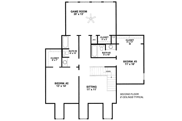 Home Plan - Country Floor Plan - Upper Floor Plan #14-224