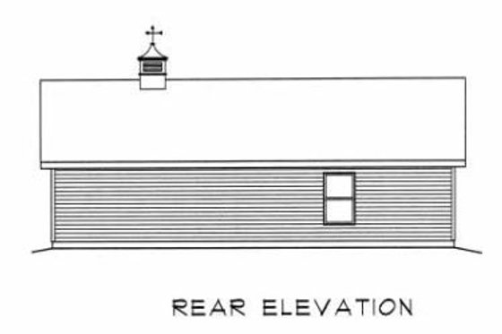 Exterior - Rear Elevation for Traditional House Plan #22-416 - 1 bed, 1 bath
