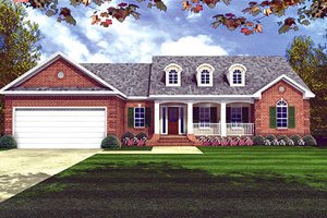 Southern Exterior - Front Elevation Plan #21-209