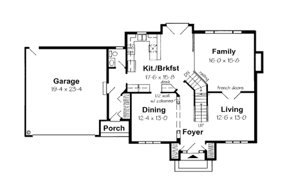 Floor Plan - Main Floor for Traditional House Plan #312-604 - 4 bed, 2.5 bath