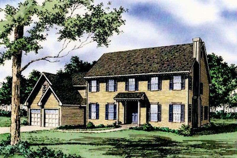Colonial Style House Plan - 4 Beds 3.5 Baths 2965 Sq/Ft Plan #405-104