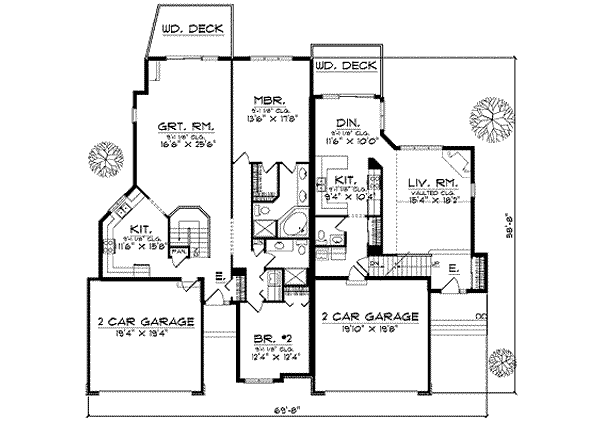 Home Plan - Traditional Floor Plan - Main Floor Plan #70-654