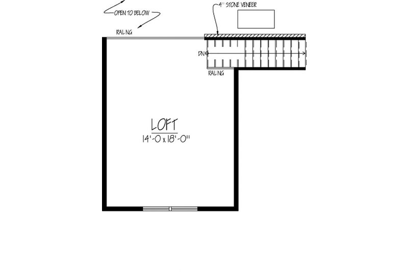 House Blueprint - Floor Plan - Upper Floor for Country House Plan #1061-12 - 3 bed, 2 bath