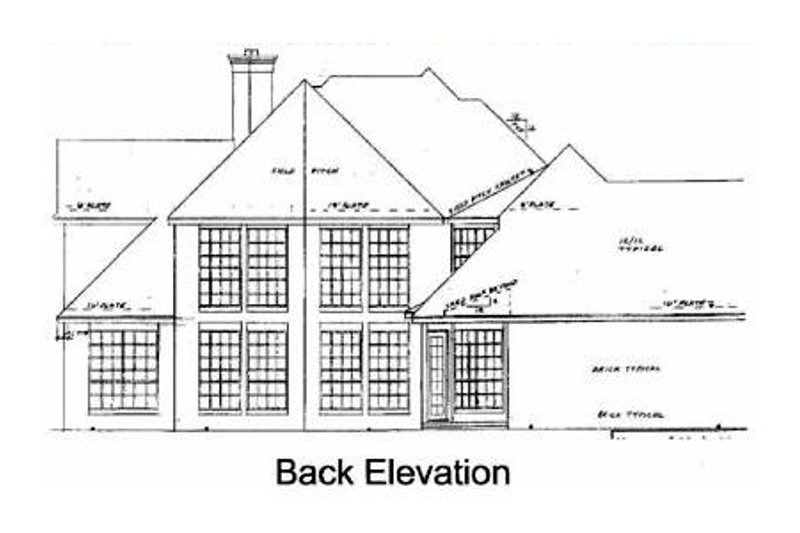 House Plan Design - Exterior - Rear Elevation for European House Plan #52-154 - 4 bed, 3.5 bath