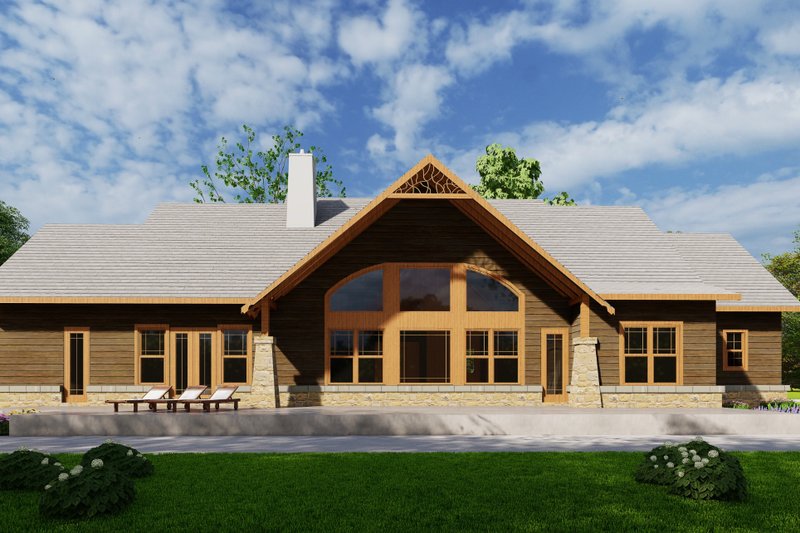 House Plan Design - Exterior - Rear Elevation for Craftsman House Plan #54-545 - 5 bed, 4 bath