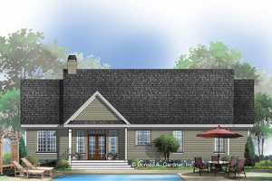 Exterior - Rear Elevation for Traditional House Plan #929-57 - 3 bed, 2 bath