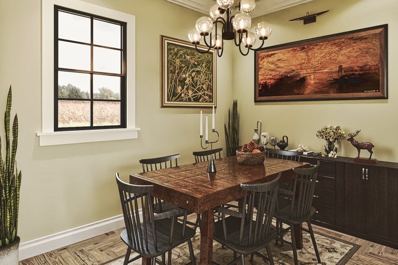 House Blueprint - Interior - Dining Room for Craftsman House Plan #54-408 - 3 bed, 2 bath