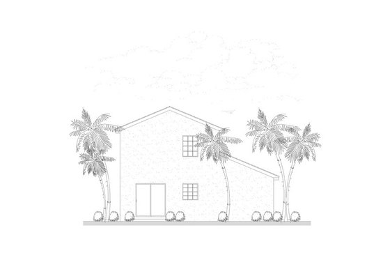 Exterior - Rear Elevation for Southern House Plan #420-221 - 3 bed, 2.5 bath