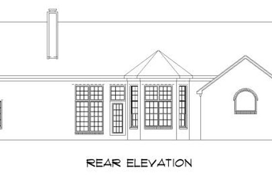 Exterior - Rear Elevation for Traditional House Plan #424-131 - 3 bed, 2 bath