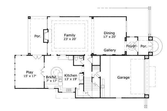 Floor Plan - Main Floor for European House Plan #411-719 - 4 bed, 4.5 bath