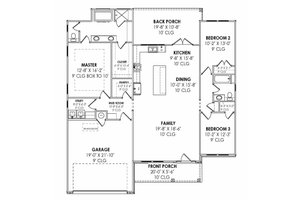Floor Plan - Main Floor for Country House Plan #1096-113 - 3 bed, 2 bath