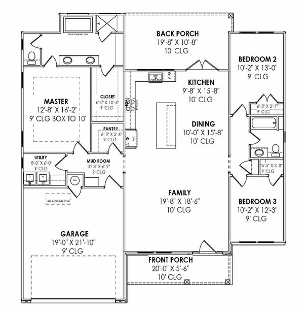 Country Floor Plan - Main Floor Plan #1096-113