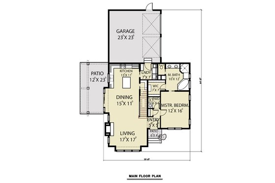 Floor Plan - Main Floor for Contemporary House Plan #1070-80 - 3 bed, 2.5 bath