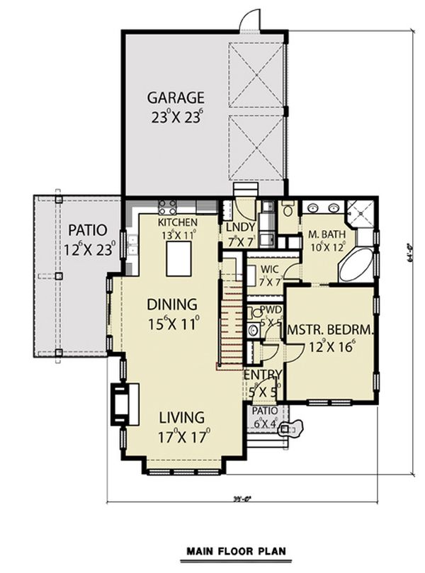 Contemporary Floor Plan - Main Floor Plan #1070-80
