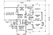 European Style House Plan - 4 Beds 2.5 Baths 2473 Sq/Ft Plan #3-210 