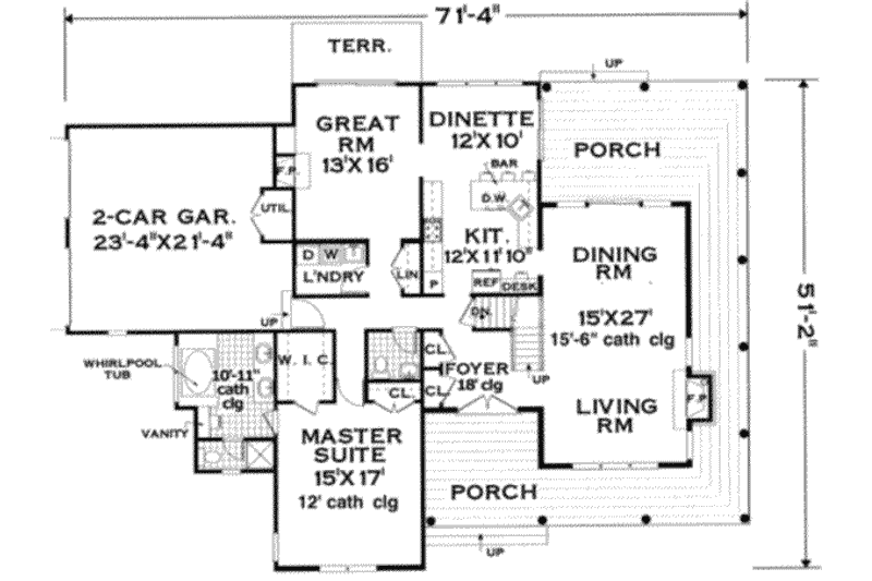 Home Plan - Floor Plan - Main Floor for Country House Plan #3-210 - 4 bed, 2.5 bath