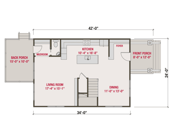 Craftsman Floor Plan - Main Floor Plan #461-56