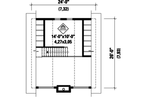 Floor Plan - Upper Floor for Cabin House Plan #25-4274 - 1 bed, 1 bath