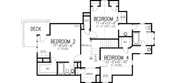 House Design - Cottage Floor Plan - Upper Floor Plan #410-186