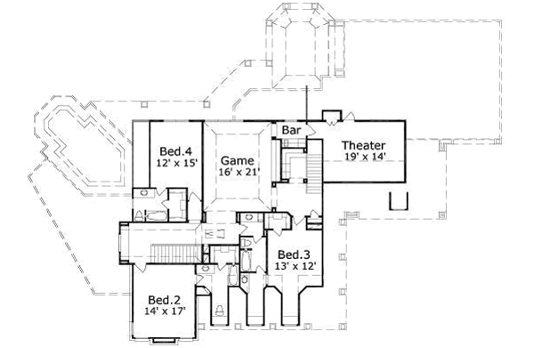 Country Floor Plan - Upper Floor Plan #411-198