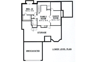Floor Plan - Lower Floor for Traditional House Plan #67-247 - 3 bed, 3 bath