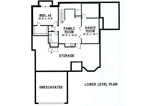 Traditional Floor Plan - Lower Floor Plan #67-247