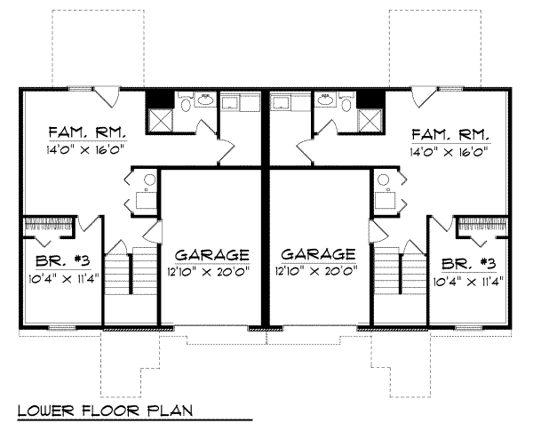 Home Plan - Traditional Floor Plan - Lower Floor Plan #70-742