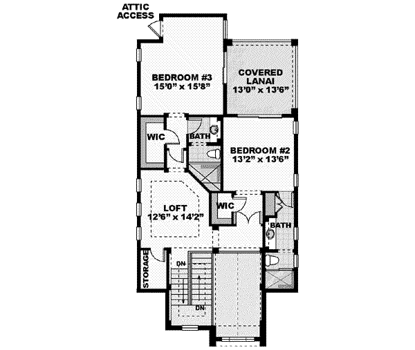 Southern Floor Plan - Upper Floor Plan #27-301