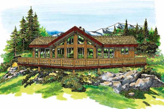 Exterior - Front Elevation 6 for Cabin House Plan #47-315 - 3 bed, 2 bath