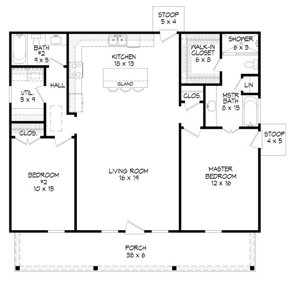 Traditional Floor Plan - Main Floor Plan #932-498