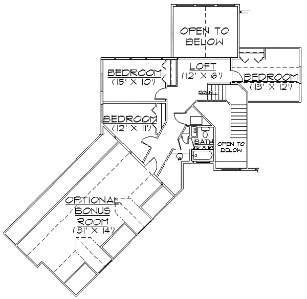 Home Plan - Country Floor Plan - Upper Floor Plan #5-181