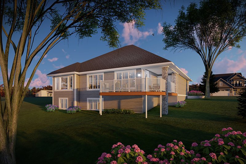 Architectural House Design - Exterior - Rear Elevation for Craftsman House Plan #70-1531 - 4 bed, 3 bath