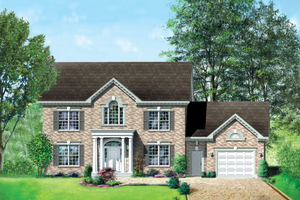 Colonial Exterior - Front Elevation Plan #25-2196