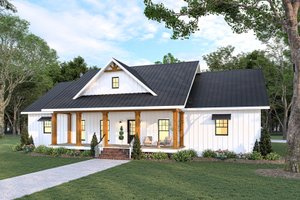 Exterior - Front Elevation 3 for Farmhouse House Plan #44-293 - 3 bed, 2.5 bath