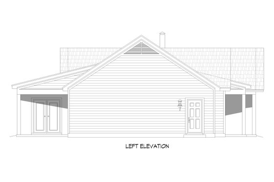 Exterior - Other Elevation for Ranch House Plan #932-737 - 2 bed, 2 bath
