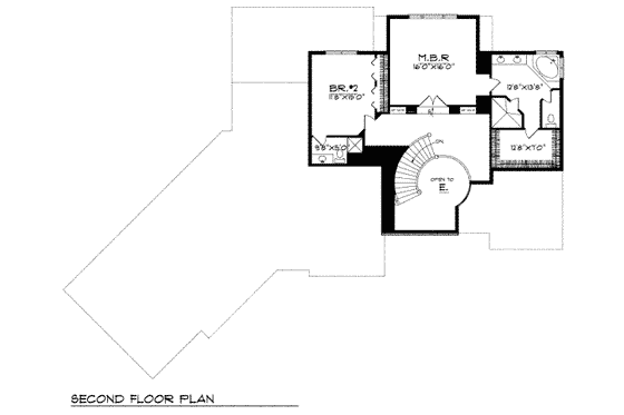 Floor Plan - Upper Floor for Traditional House Plan #70-486 - 3 bed, 3.5 bath