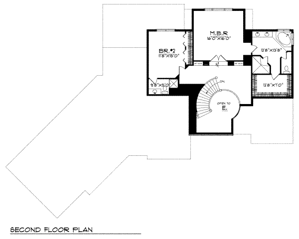 Traditional Floor Plan - Upper Floor Plan #70-486
