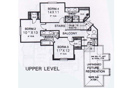 Floor Plan - Upper Floor for Colonial House Plan #310-913 - 4 bed, 3.5 bath