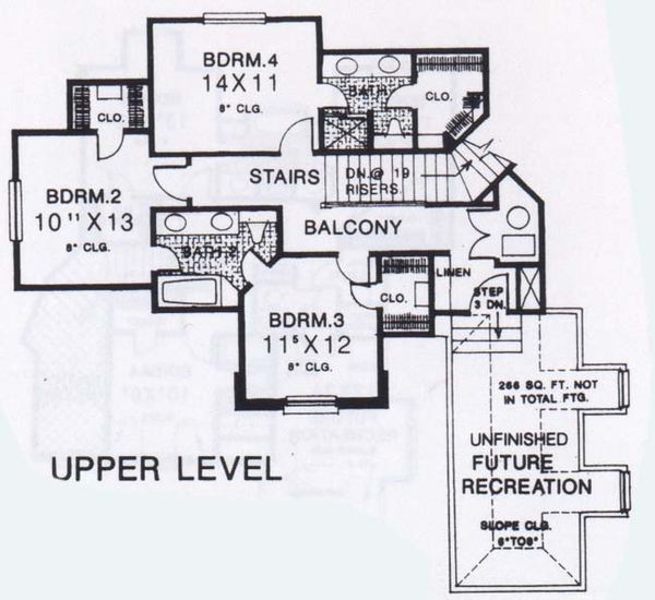 Colonial Floor Plan - Upper Floor Plan #310-913