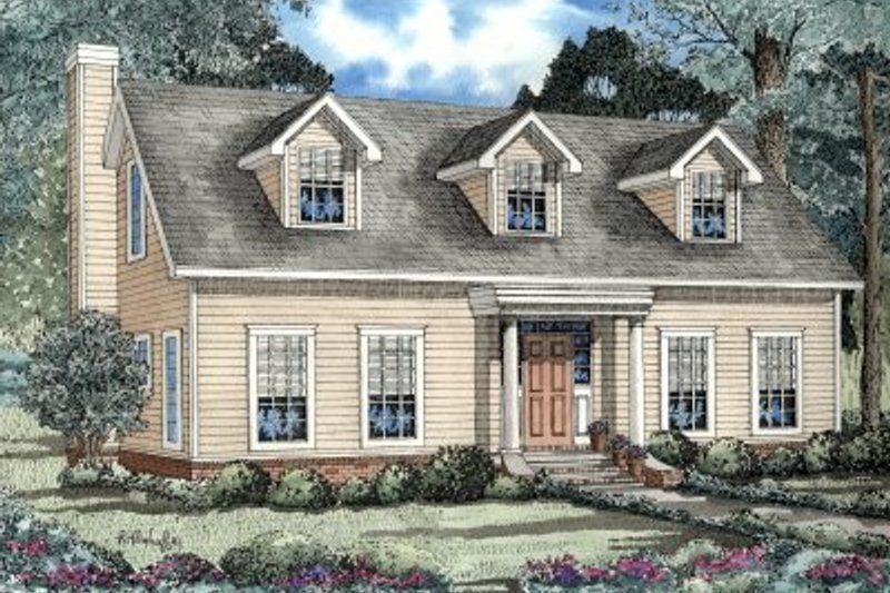 House Blueprint - Colonial Exterior - Front Elevation Plan #17-231