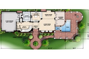 Floor Plan - Main Floor for Colonial House Plan #27-447 - 4 bed, 3.5 bath