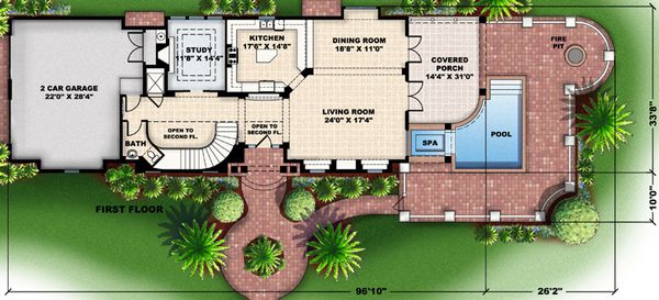 Colonial Floor Plan - Main Floor Plan #27-447