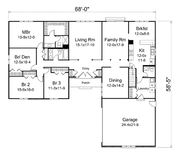 Modern Floor Plan - Main Floor Plan #57-509