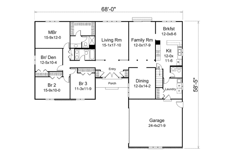 Modern Style House Plan - 4 Beds 2.5 Baths 2305 Sq/Ft Plan #57-509 ...