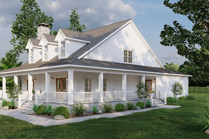 Farmhouse Style House Plan - 3 Beds 3 Baths 2182 Sq/Ft Plan #923-318 ...